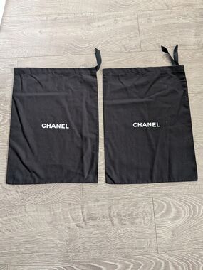 CHANEL Black Drawstring Dust Bags (Pair)